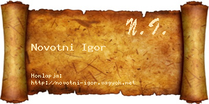 Novotni Igor névjegykártya